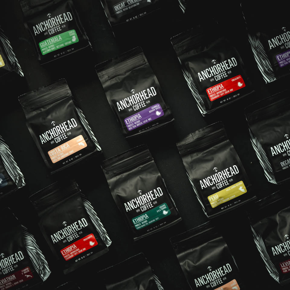 Anchorhead Coffee subscription bags featuring rotating single origin coffees